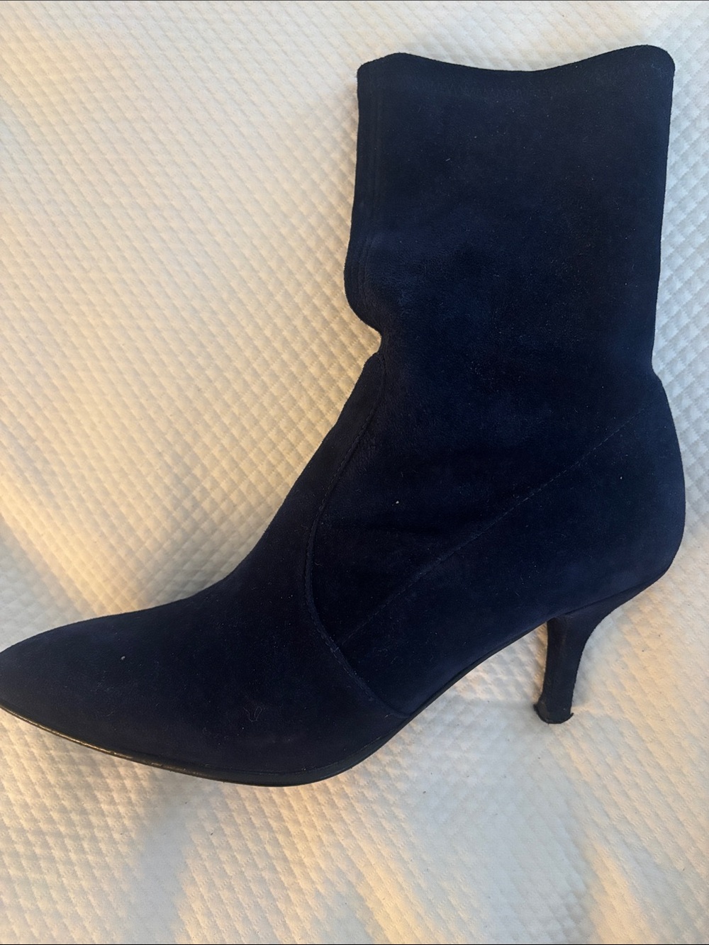 Size 4 Stuart Weitzman Navy Suede Ankle Boots